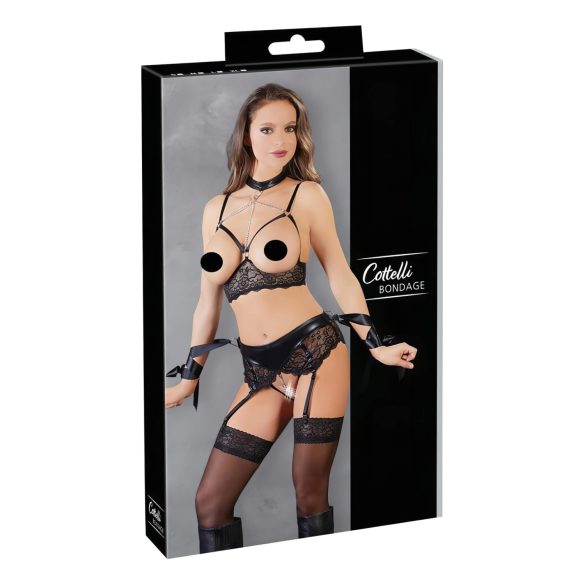 Cottelli Bondage - Set di lingerie in pizzo (5 pezzi) - M