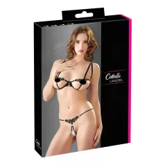 Cottelli - set reggiseno ricamato brillante - nero - M