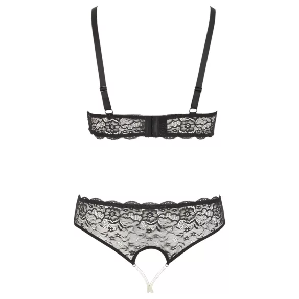 Cottelli Plus Size - set reggiseno perle - nero - XL