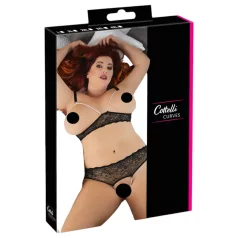 Cottelli Plus Size - set reggiseno perle - nero - 3XL