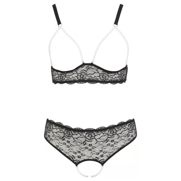 Cottelli Plus Size - set reggiseno perle - nero - 4XL