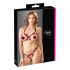 Cottelli - set reggiseno aperto con anelli in metallo (rosso) - M/L