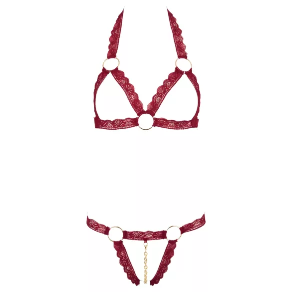 Cottelli - reggiseno aperto con anelli metallici - set rosso - M/L