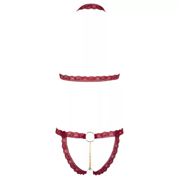 Cottelli - reggiseno aperto con anelli metallici - set rosso - M/L