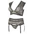 Cottelli Plus Size - elegante completo di pizzo e strass (nero)