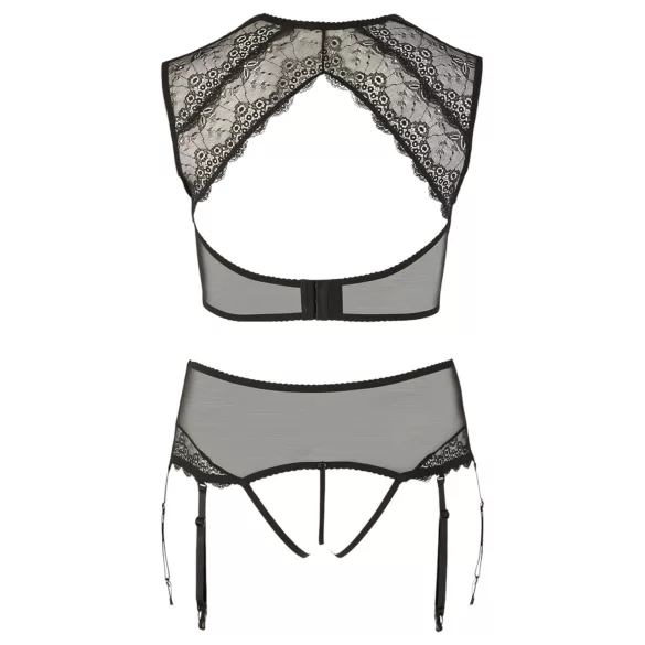 Cottelli Plus Size - set lingerie con strass e pizzo - nero
