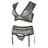 Cottelli Plus Size - set lingerie con strass e pizzo - nero - XL