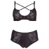 Cottelli Taglie Forti - Reggiseno e Slip con Fasce Incrociate (Nero)