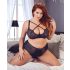 Cottelli Taglie Forti - Reggiseno e Slip con Fasce Incrociate (Nero) - 85E/L