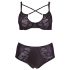 Cottelli Taglie Forti - Reggiseno e Slip con Fasce Incrociate (Nero) - 85E/L