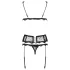 Obsessive - set lingerie ricamato - nero