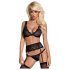 Obsessive Emperita - set di lingerie ricamato (nero) - L/XL