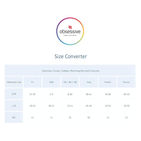 Obsessive Emperita - set di lingerie ricamato (nero) - L/XL