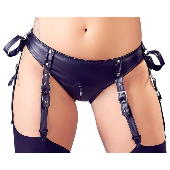Cottelli Bondage - set lucido con reggiseno e manette (nero)