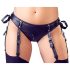 Cottelli Bondage - Set reggicalze lucido con manette (nero)