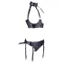 Cottelli Bondage - reggiseno aperto con manette - lucido nero - XL