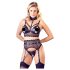 Cottelli Bondage - set lingerie in pizzo con manette (nero) - M