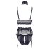 Cottelli Bondage - set lingerie in pizzo con manette (nero) - M
