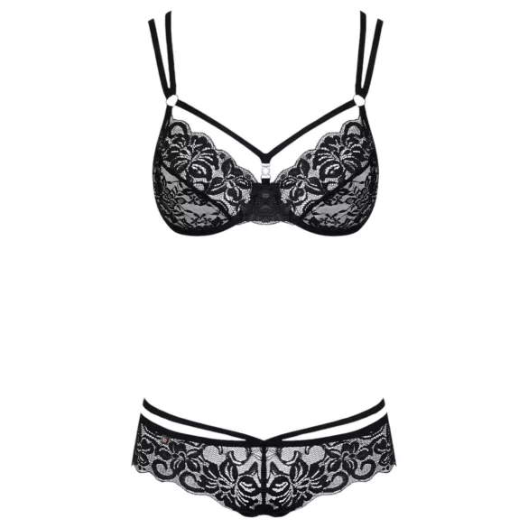 Obsessive - set lingerie pizzo rosa - nero