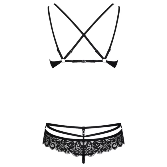 Obsessive - set lingerie pizzo rosa - nero