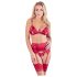 Abierta Fina - Set intimo rosso con catene scintillanti - M