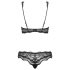 Obsessive Luvae - completo reggiseno floreale con strass (nero) - L/XL