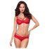 Obsessive 860-SET-3 - Set lingerie rosa lussuoso (rosso) - L/XL