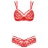 Obsessive 860-SET-3 - Set lingerie rosa lussuoso (rosso) - L/XL