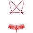 Obsessive 860-SET-3 - Set lingerie rosa lussuoso (rosso) - L/XL