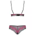 Obsessive Tulia - completo intimo in pizzo - nero e rosa - L/XL