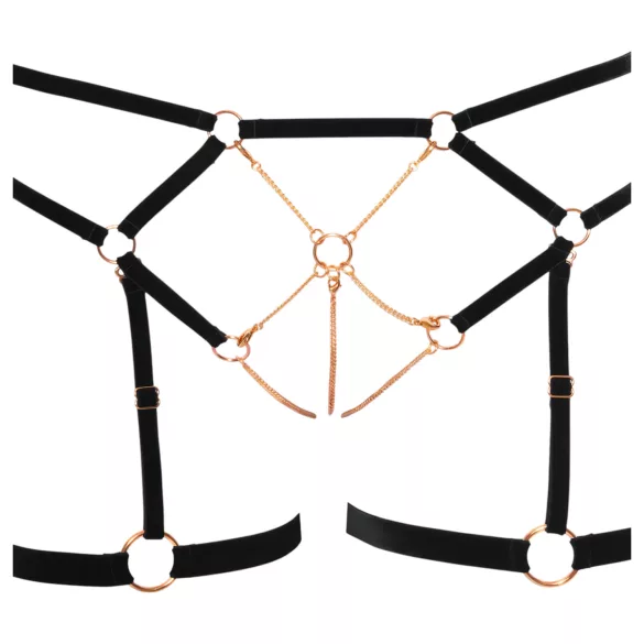 Cottelli - body harness con catene decorativo - 2 pezzi - nero