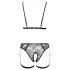 Cottelli - body harness con catene decorativo - 2 pezzi - nero - M
