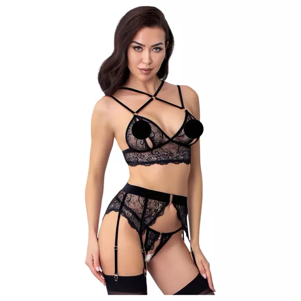 Abierta Fina - set intimo in pizzo nero
