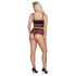 Cottelli Curvies - set lingerie in pizzo floreale (nero)