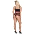 Cottelli Curvies - set lingerie in pizzo floreale (nero) - 2XL