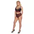 Cottelli Curvies - set lingerie in pizzo floreale (nero) - 2XL