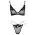 Cottelli - set trasparente in pizzo (nero) - M