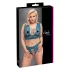 Cottelli Curves - completo intimo in pizzo con corsetto (blu)