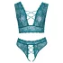 Cottelli Curves - completo intimo in pizzo con corsetto (blu)