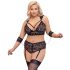 Cottelli Bondage Taglie Forti - set reggiseno pizzo (nero) - 3XL