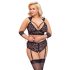 Cottelli Bondage Taglie Forti - set reggiseno pizzo (nero) - 3XL