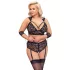 Cottelli Bondage Taglie Forti - set reggiseno pizzo (nero) - 3XL