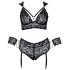 Cottelli Bondage Taglie Forti - set reggiseno pizzo (nero) - 3XL