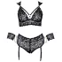 Cottelli Bondage Taglie Forti - set reggiseno pizzo (nero) - 3XL