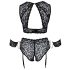 Cottelli Bondage Taglie Forti - set reggiseno pizzo (nero) - 3XL