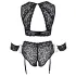 Cottelli Bondage Taglie Forti - set reggiseno pizzo (nero) - 3XL