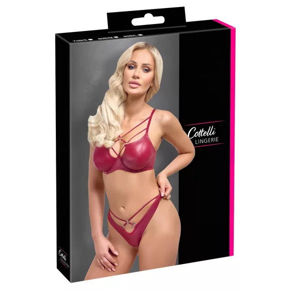 Cottelli Party - set reggiseno effetto lucido - rosso