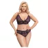 Cottelli Plus Size - set reggiseno trasparente fantasia (viola) - 2XL