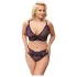 Cottelli Plus Size - set reggiseno trasparente fantasia (viola) - 2XL
