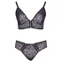 Cottelli Plus Size - set reggiseno trasparente fantasia (viola) - 2XL